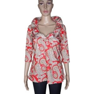 Women ruffle edge print